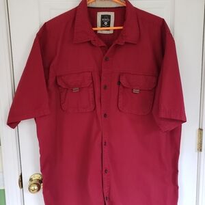Men's shirt short sleeve Red Head  XL  tall burgundy